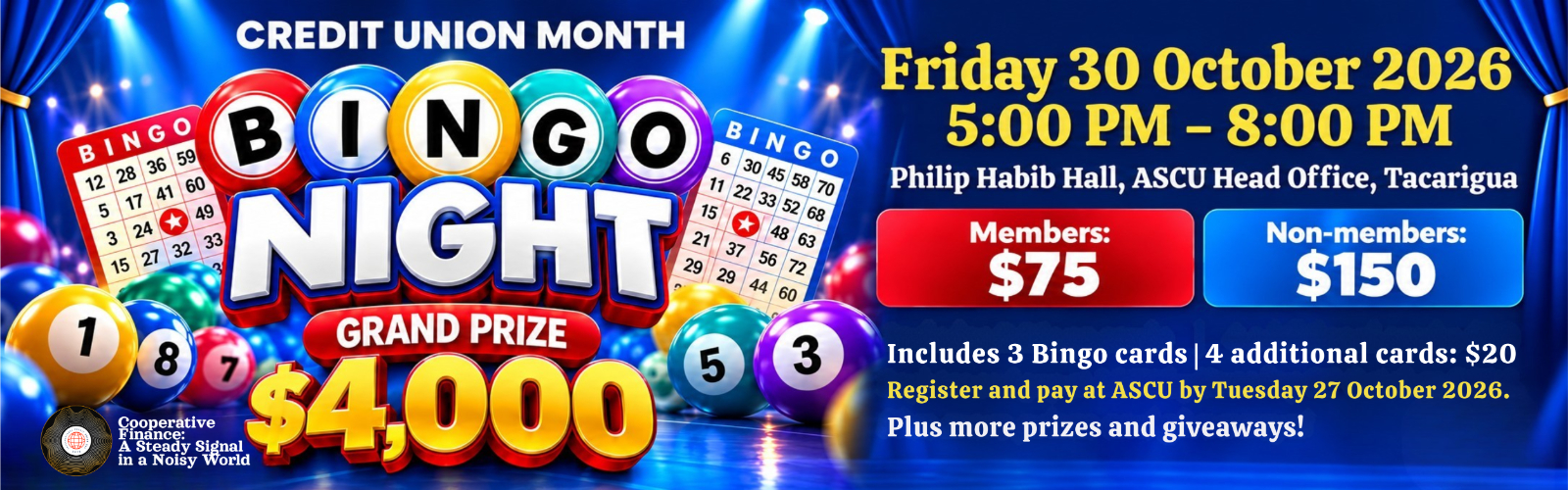 ASCU Bingo Night Website